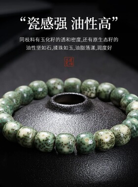 海南星月菩提子手串女绿阴皮石玉料高密绕指柔文玩佛珠男盘玩手链