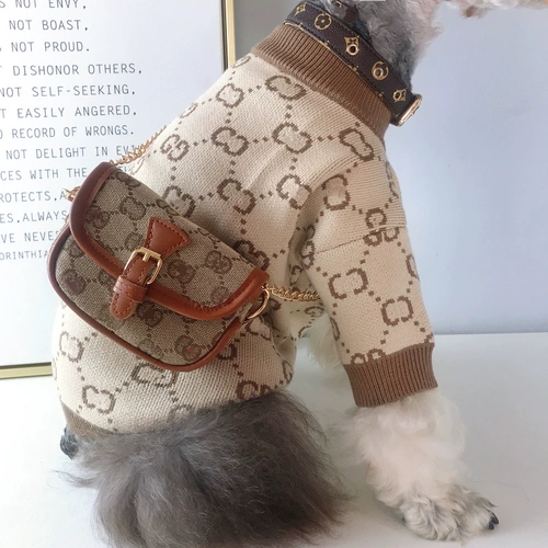 Модный бренд питомец-собака кошачий свитер осень и зимняя толстая одежда Тедди Шнаузер Маленький и средний для собак теплый вязаный свитер