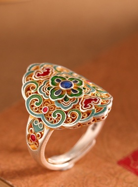 本月新品限时优惠足银描金戒指