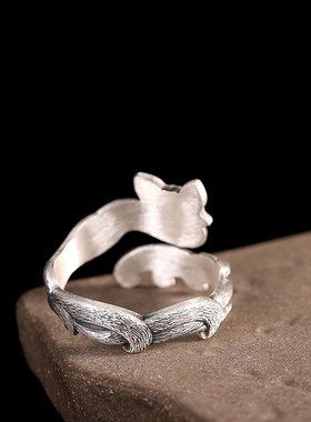 本月新品限时优惠足银狐仙戒指