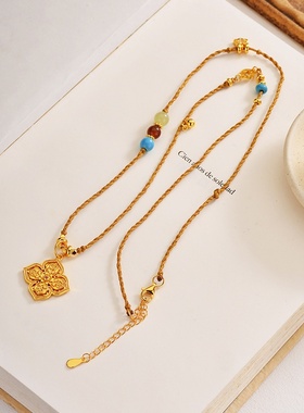 镂空四叶草S925银项链轻奢女款