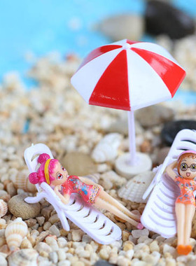 海景装饰塑料小船沙滩椅手工摆件