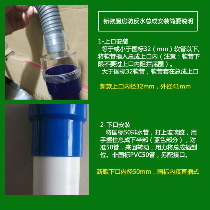 防水下水管佳内芯水逆防水槽反浴室水防卫生间厨房防臭净反溢倒流-图0