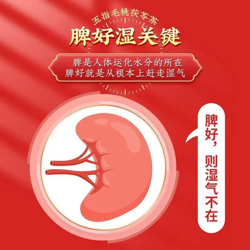 同仁堂五指毛桃茯苓健脾祛湿茶养胃调理脾胃虚弱湿热肝火旺脾虚去体内湿气重去湿气排毒除湿红豆薏米男女性气血不足补脾胃护肝养生 - 图2