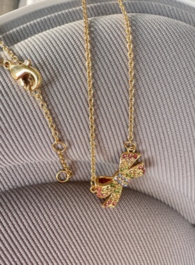 高品质蝴蝶结项链女轻奢小众设计感锁骨链高级感颈链配饰