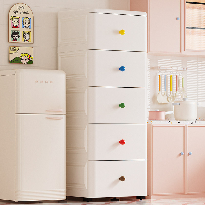 加厚抽屉式收纳柜家用客厅置物柜多层零食储物箱卧室五斗柜床头柜 - 图3