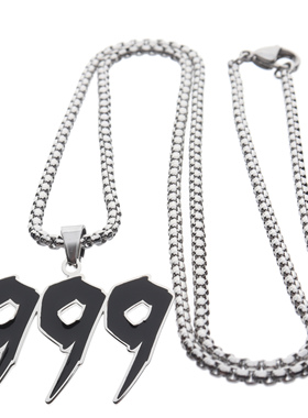 Juice WRLD 999 necklace 欧美潮牌嘻哈个性情侣吊坠项链