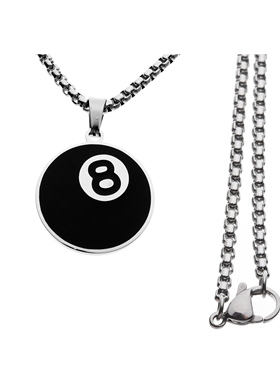 8 Ball Logo Hip Hop Rapper Pendant Chain Necklace