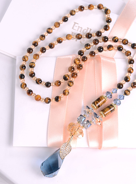 s925天然长款水晶项链女轻奢小众