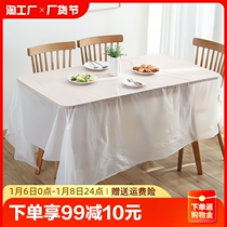 Disposable table cloth rectangular round thickened plastic red transparent hotel table cloth for domestic waterproof and oil proof