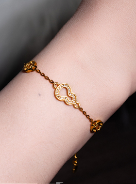 福禄生财沙金葫芦铜钱手链女轻奢不掉色