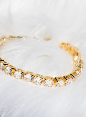 高定施华luoshiqi大圆水晶锆石爆闪超闪手链