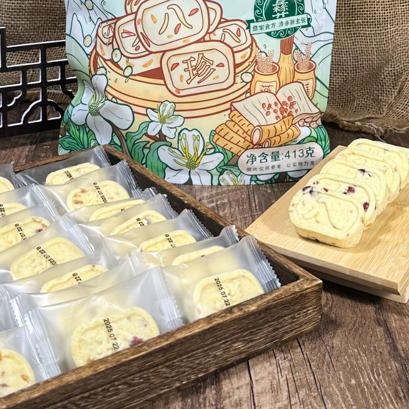 问候自然 山药陈皮石斛苦荞八珍糕零食早餐软糯0添加蔗糖糕点413g - 图1