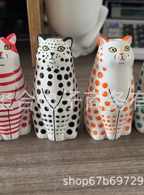 花瓶|树脂工艺品Polka Dot Cat Vase 圆点猫花瓶猫爱好者工厂直销