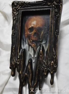 Handmade Liquid painting Surreal Skull Painting万圣节鬼脸