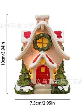 美式2025圣诞节跨境摆件小屋香炉家庭派对装饰用品圣诞装饰品摆件