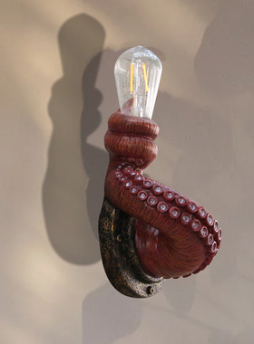 章鱼触手灯座挂壁装饰树脂工艺品家居好物客厅跨境新款创意小摆件