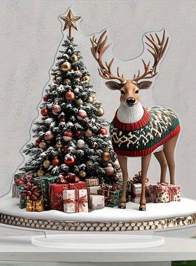 2026跨境新品圣诞节热卖系节日创意季节氛围摆件2D亚克力工艺品