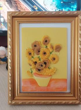 家居橱窗摆件 名画梵高 向日葵 星空 枝上杏花开 电视柜摆件