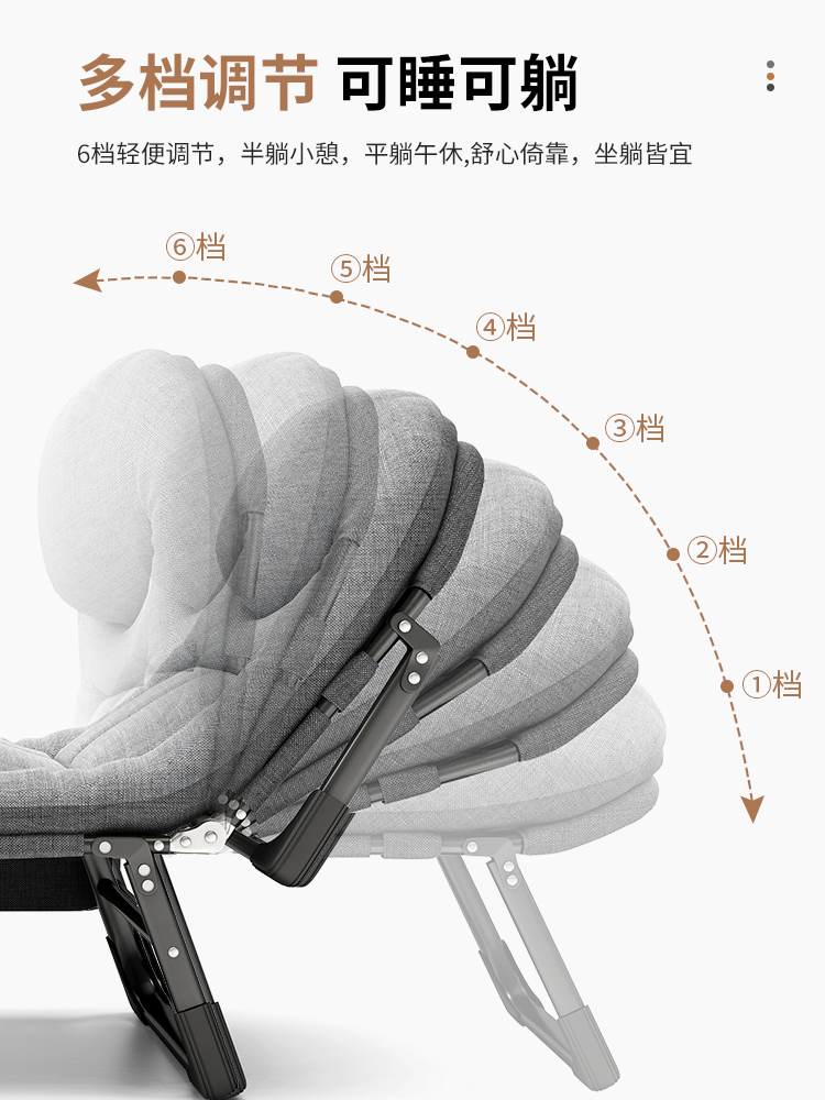 午憩宝午休折叠床简易工位办公室成人小床单人躺椅行军床午睡神器 - 图3