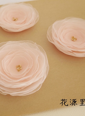 花源里夏花朵胸针欧根纱胸花边夹发饰帽子烧花别针沙滩裙子配饰