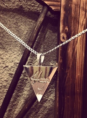 潮男酷女倒三角发型师长款毛衣链