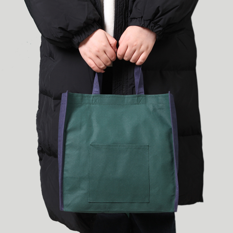外贸简约环保手提袋无纺布购物袋便携收纳袋学生补习袋服装礼品袋-图0