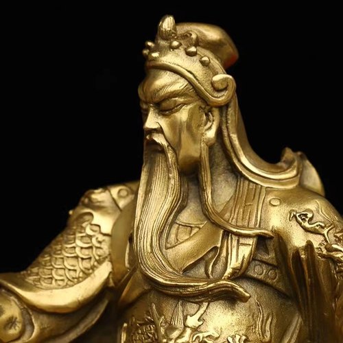 纯铜看书关公神像纯铜坐文关公摆件武财神关圣帝君大号开业礼品 - 图2