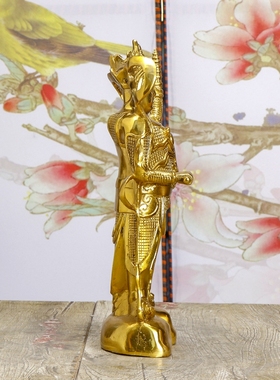 纯铜神像李靖客厅供奉托塔天王