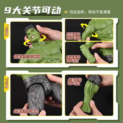 大款漫威绿巨刃蜘蛛侠人偶手办复仇者电动音乐变形机器人公仔玩具 - 图1