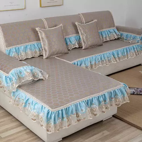 Летний нескользящий коврик, шелковая подушка из натурального дерева, диван