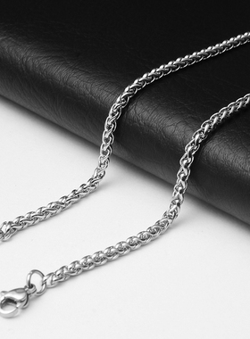 龙骨链花篮钛钢长款女吊坠