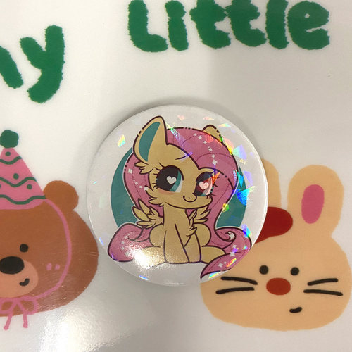 小马宝莉吧唧可爱柔柔周边徽章痛包装饰挂件小玩意同人彩虹化胸针 - 图3