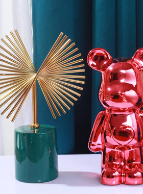 北欧陶瓷熊玄关钥匙收纳家居客厅