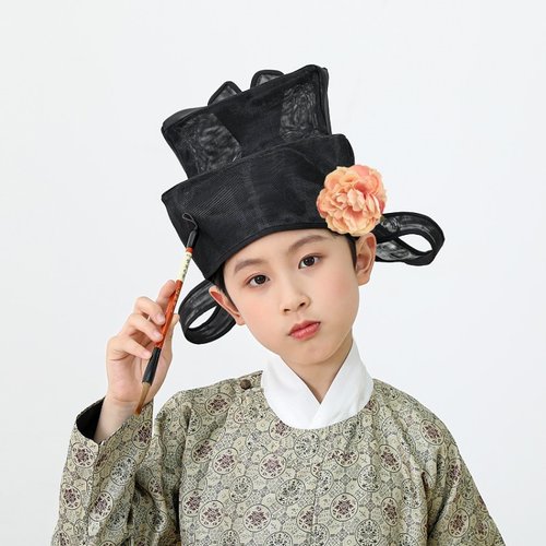 儿童成人宋制交角幞头交翅幞头官员乌纱帽圆领袍交领汉服古装帽子 - 图0