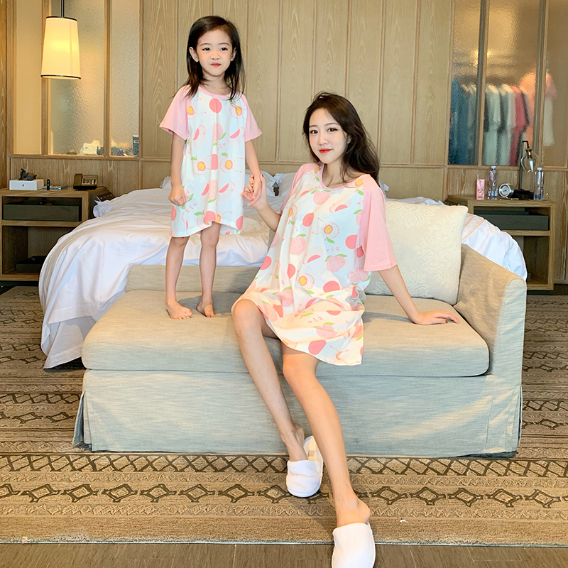 女童纯棉短袖 恤裙洋气童装中小童夏季卡通上衣亲子装潮春秋新款 T 女童纯棉短袖 恤裙洋气童装中小童夏季卡通上衣亲子装潮春秋新款 T