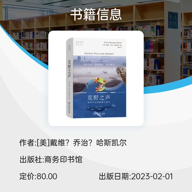 荒野之声 地球音乐的繁盛与寂灭 自然文库  [美]戴维·乔治·哈斯凯尔 著 熊姣 译 商务印书馆 新华书店 博库旗舰店 官方正版 - 图1