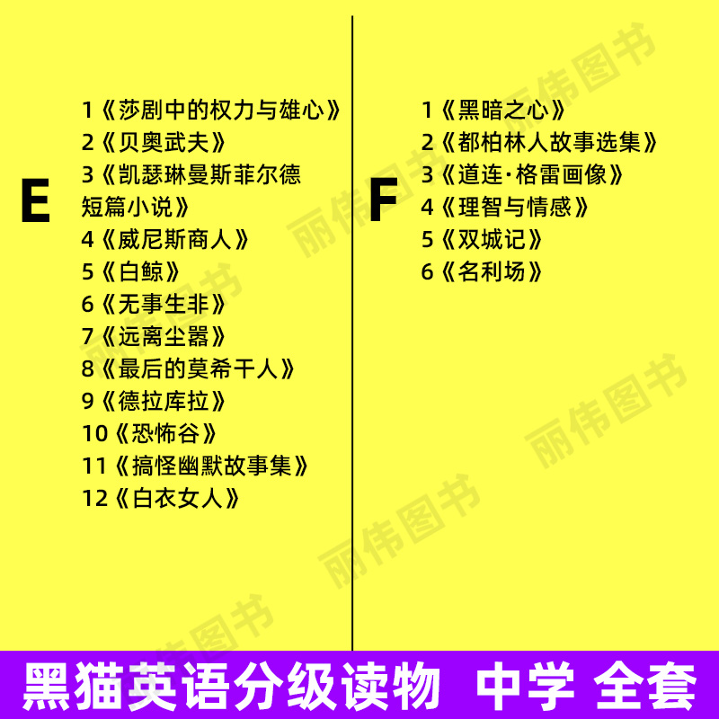 黑猫英语分级阅读初中高中英语课外读物ABCDEF级黑骏马胡桃夹子 - 图1