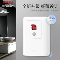 Deresi Air Conditioning Water Heater Home 86 Type Earth Leakage Protection Switch Air Conditioning Air-Open Socket Integrated Ultra Slim 220V