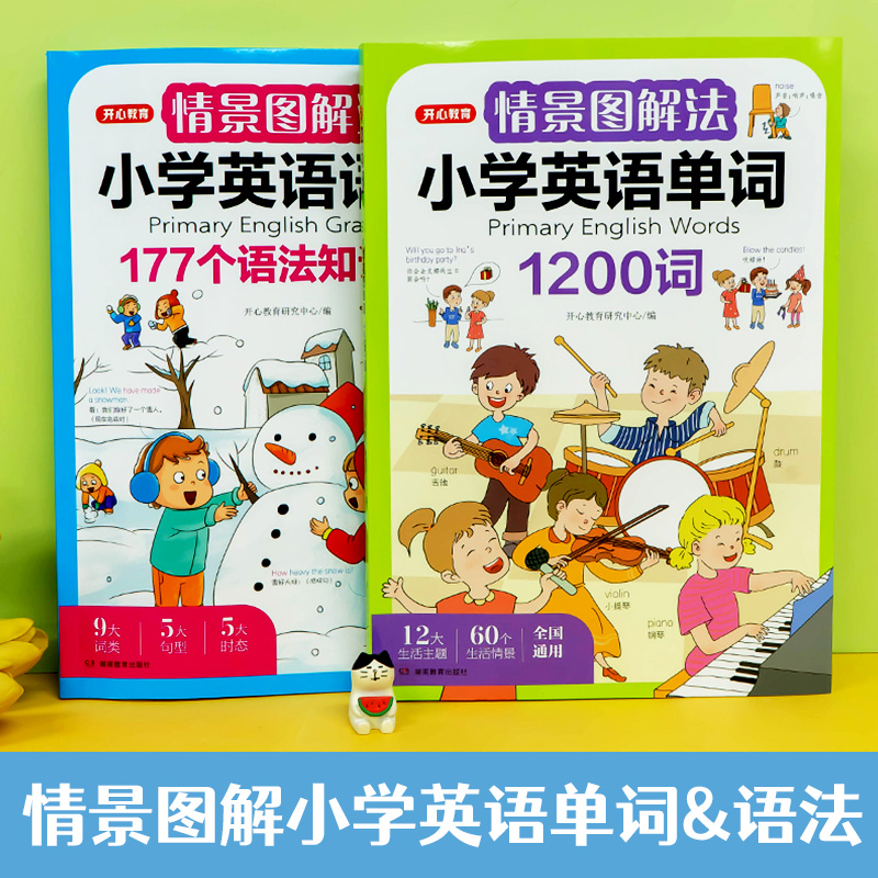 開心教育情景圖解法小學英語語法單詞一二三四五六年級通用177個語法1200單詞知識點分類記憶詞匯作文詞類句型時態大全思維導圖_博庫旗艦店_書籍_雜志_報紙