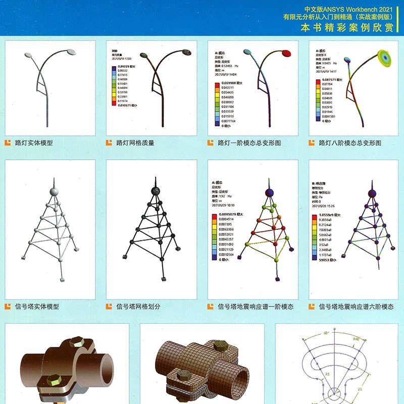 中文版ANSYS Workbench2021有限元分析实例详解从入门到精通视频讲解实战案例版 完全自学一本通书籍教程cad CAM CAE入门 - 图0