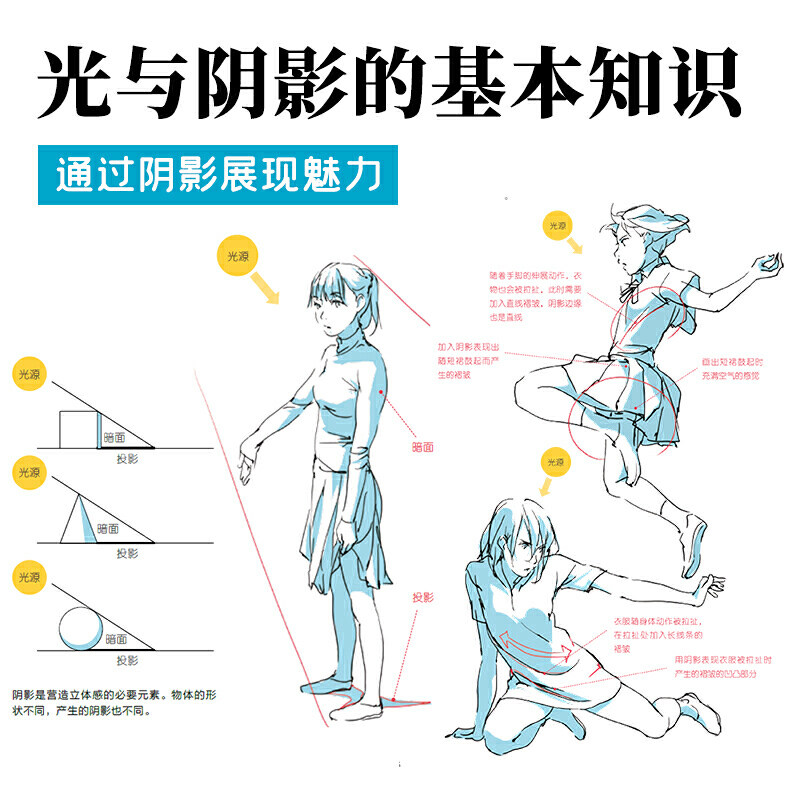 漫画家大课堂线条与阴影漫画基础教程素描动漫新手初学零基础入门手绘临摹画册本技法书籍q版鬼刀日本古风男生教材_虎窝淘