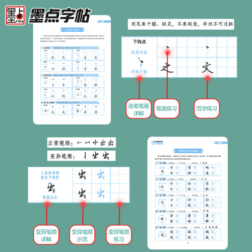 墨点字帖通用规范汉字7000字行楷荆霄鹏硬笔书法练字帖