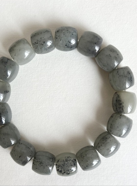 保真天然和田玉青花手串极限弧白底散墨青花手串国潮新中式无裂