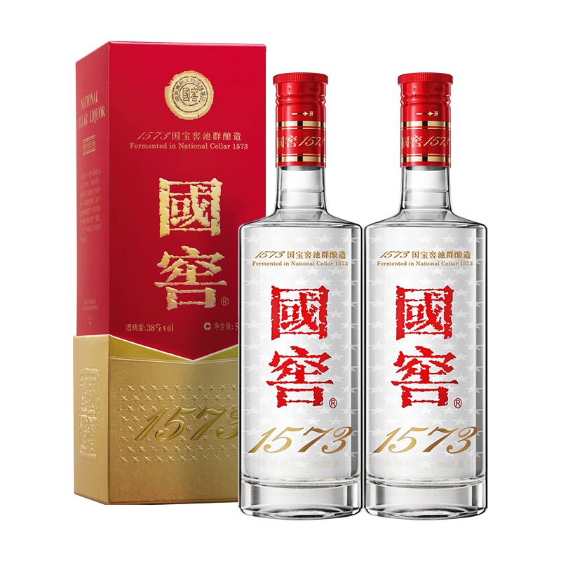 购酒网 泸州老窖国窖1573浓香型白酒38度500ml*2瓶宴请送礼袋