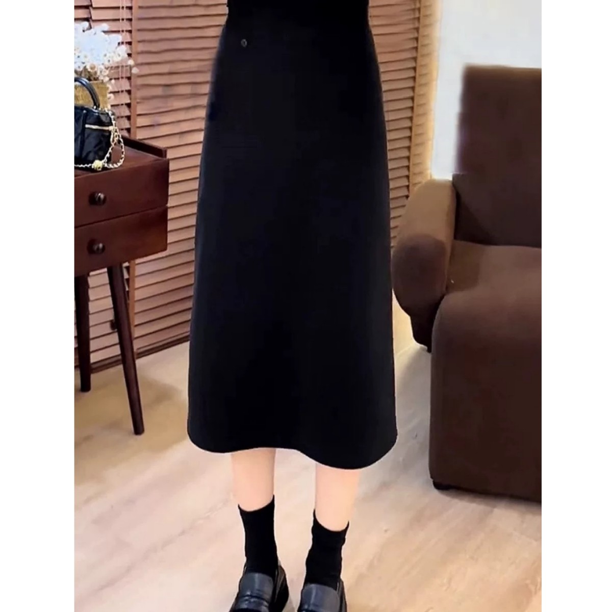 生哥家 断码清仓！秋冬女式后开叉气质百搭纯色显瘦毛呢a字半身裙,淘宝优惠券,粉丝福利购,淘宝优惠卷