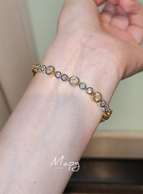 MAPG大牌高级感轻奢小气泡双色手链经典小众优雅百搭手镯2025新款