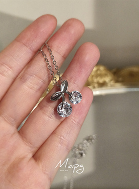 MAPG高级感爆闪樱桃锆石项链显贵大牌通勤简约精致吊坠项圈锁骨链