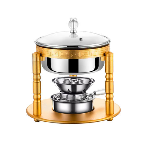 不锈钢火锅单人小火锅一人一锅小火锅涮锅家用位酒精火锅炉子商用 - 图3