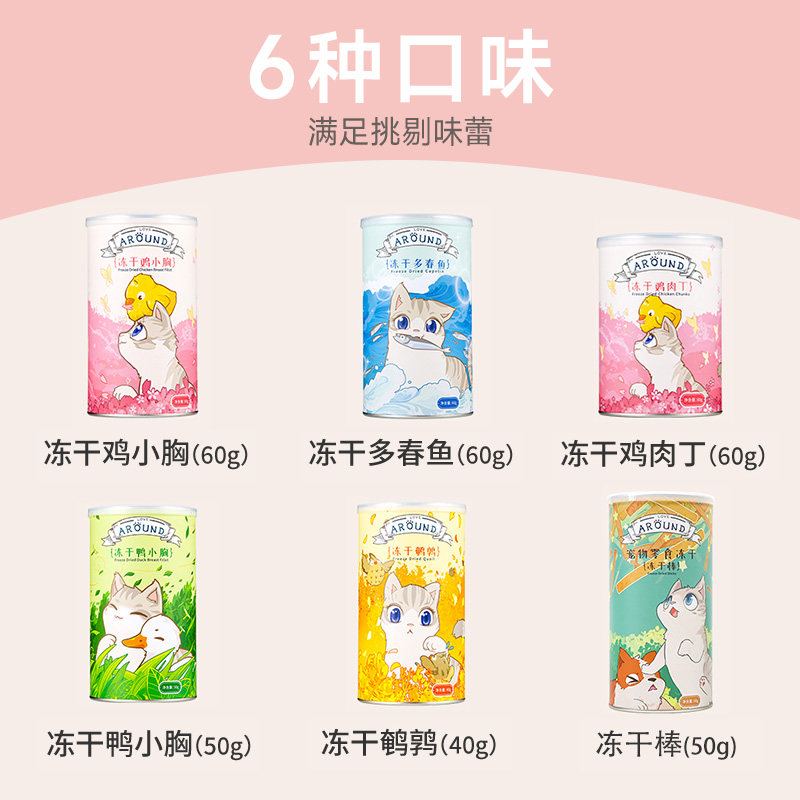 爱立方冻干鸡肉猫咪增肥补水鸡小胸幼猫成猫鹌鹑多春鱼干小猫零食,淘宝优惠券,粉丝福利购,淘宝优惠卷